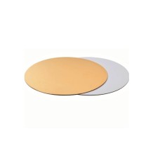 Подложка для торта круглая (золото,белая) d26 см 1,5мм