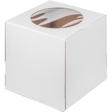 Коробка для торта с окошком 300*300*350мм белая гофрокартон/5шт
