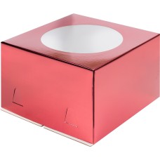Коробка для торта с окошком 300*300*190мм cherry/5шт