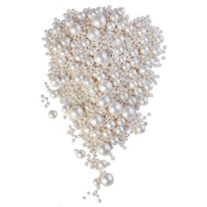 #736Драже зерновое в цветной кондитерской глазури (БЛЕСК Белый Микс три размера)/1,5кг