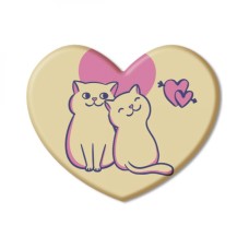 Коты Микс Сердце-Украшение фигурное на основе бел. конд. массы/144шт 65205*R