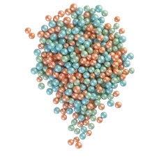 #229 Драже зерновое в цветной кондитерской глазури (Жемчуг бирюза, персиковый, изумруд)/1,5 кг