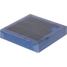 Коробка для конфет с крышкой 160*160*30мм (9) синяя/5