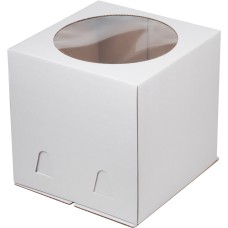 Коробка для торта с окошком 240*240*240мм белая гофрокартон/5
