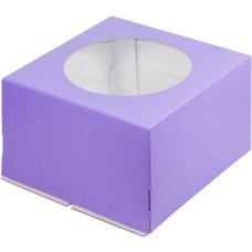 Коробка для торта с окошком 300*300*190мм фиолет/5