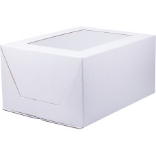 Коробка для торта сборка-конверт с окном 300*400*200мм белая гофрокартон/5